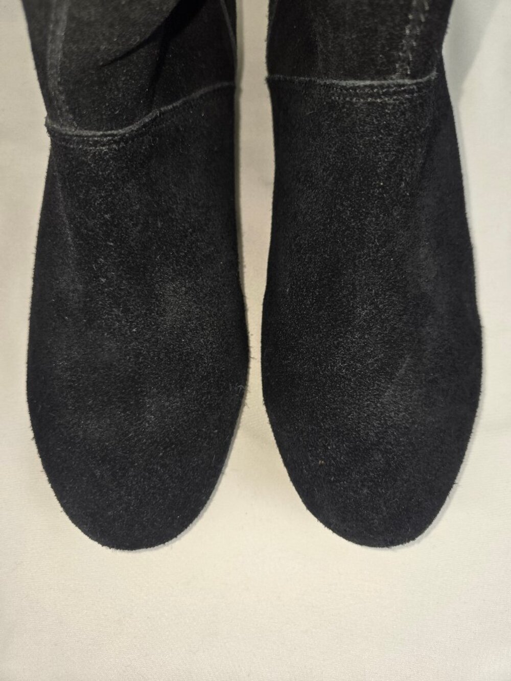Style & Co Sz 6-1/2M Quirky Black Suede Slouchy Ankle Boots Flat Sole Almond Toe - Picture 6 of 12